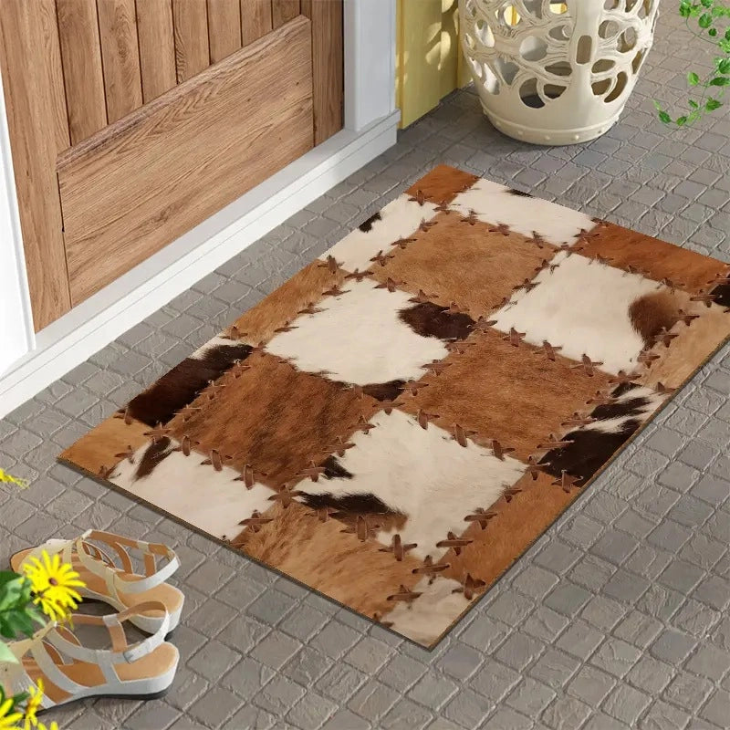 Casual Retro Color Block Imitation Cashmere Carpet Bathing