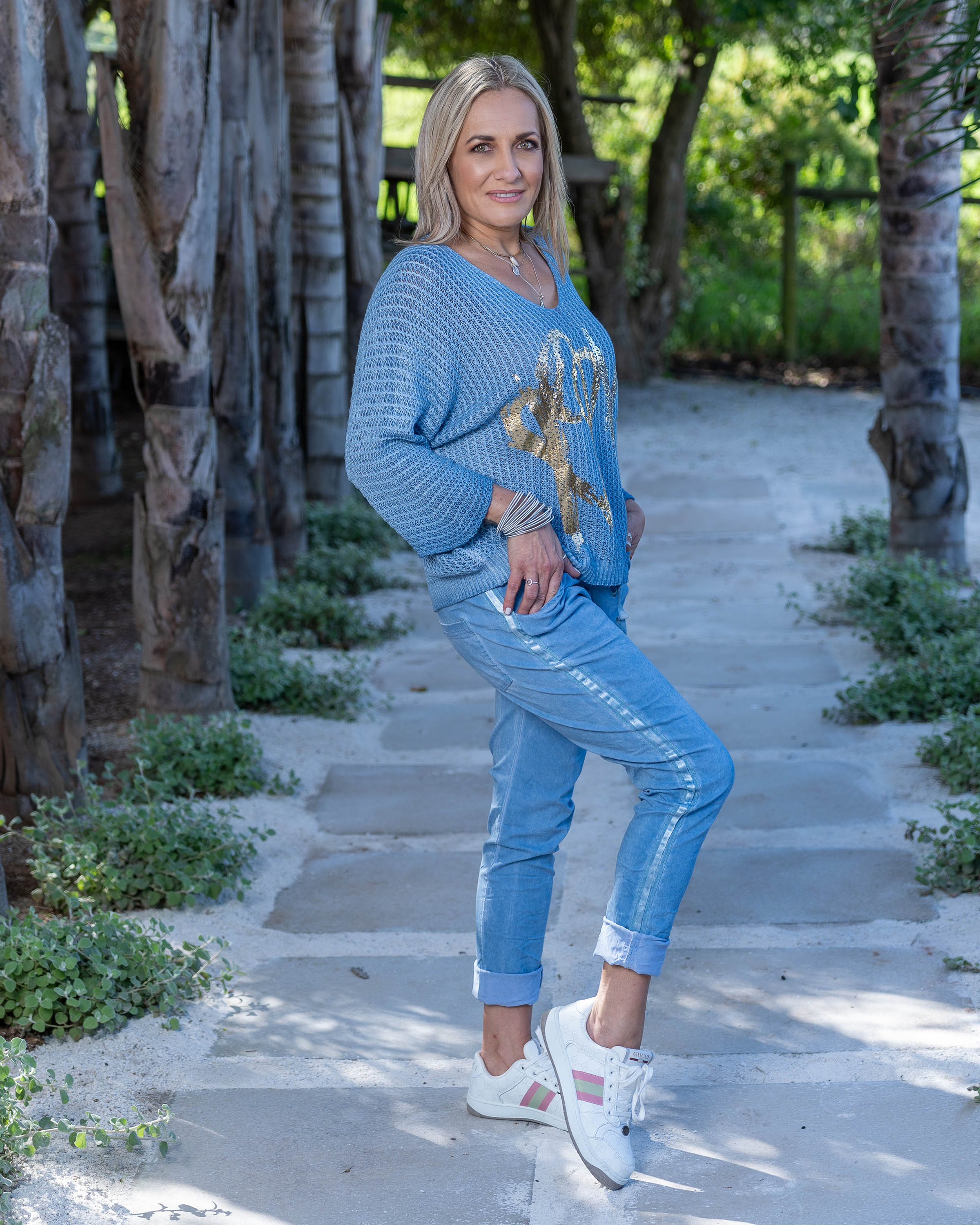 Sweetheart Stitch Knit | Blue
