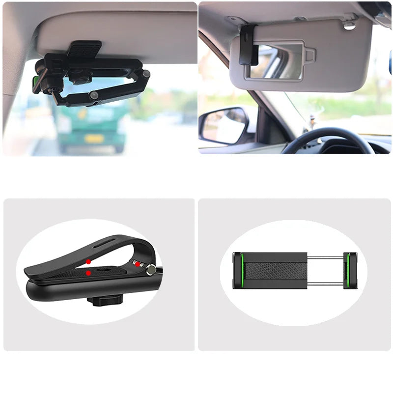 🚗Rotatable Multifunctional Sun Visor Cell Phone Holder