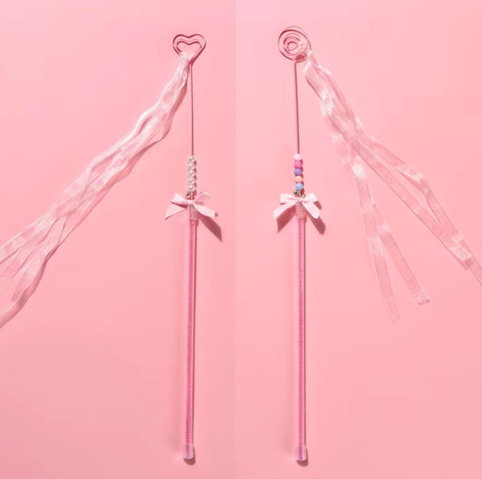 Pink Fairy Ribbon Cat Stick Cat Toy