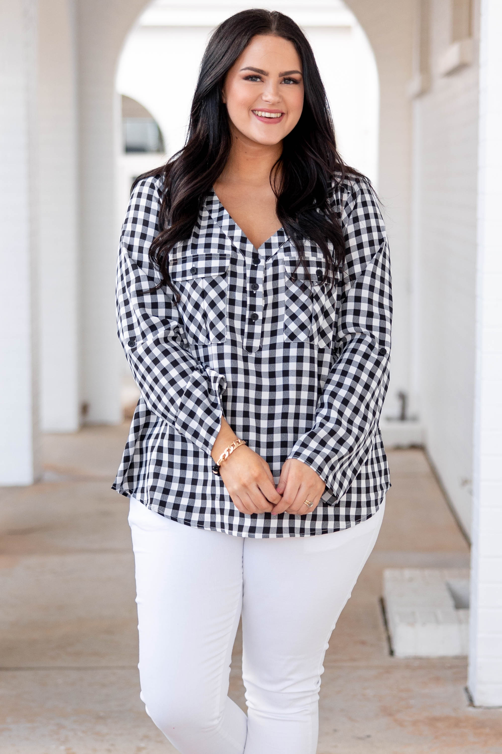 New Sight Top. Gingham