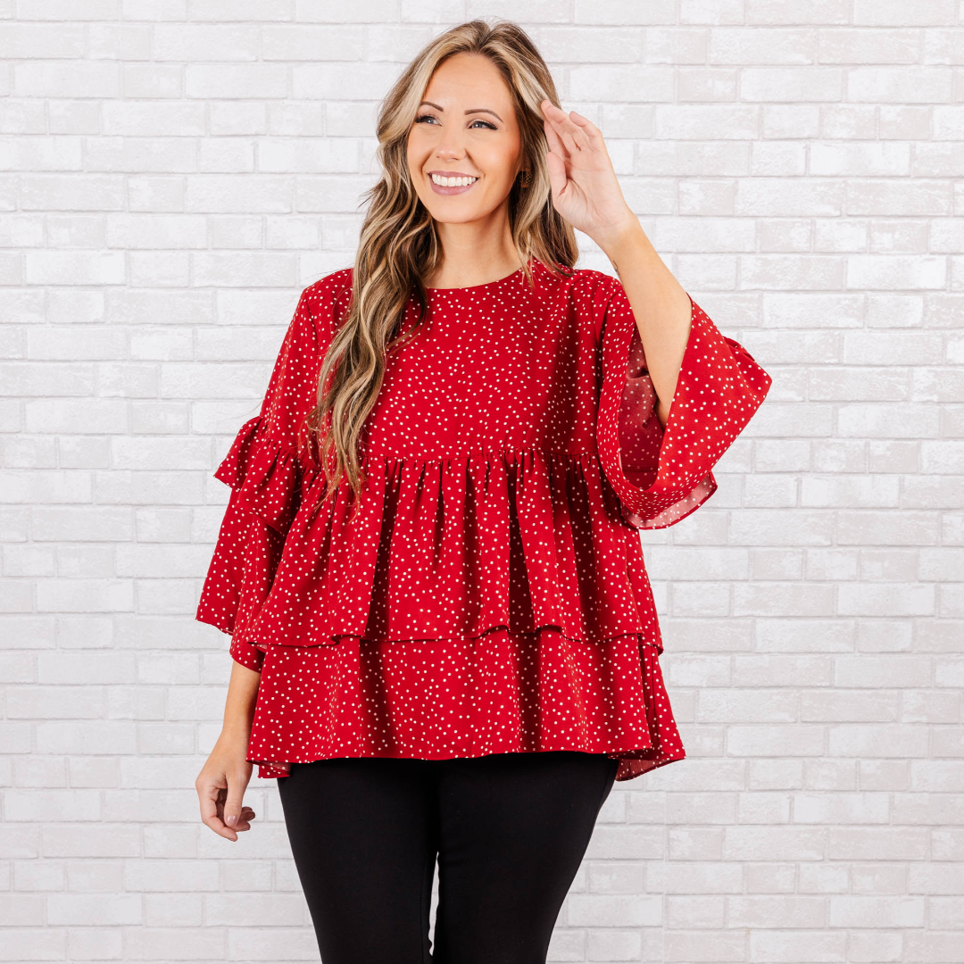 Wistfully Wonderful Top. Red