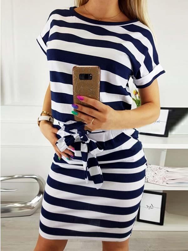 O Neck Midi Dress With Belt (4 colors)