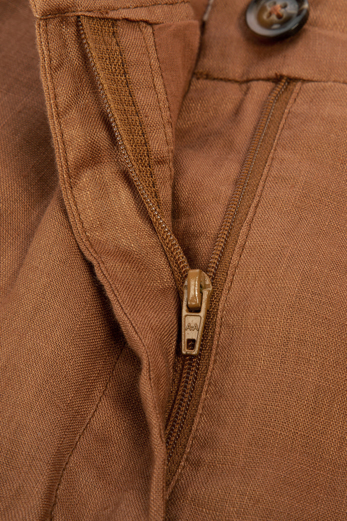 Linen Skirt Comfy Elastic High Waist Side Slit Straight Midi Skirt