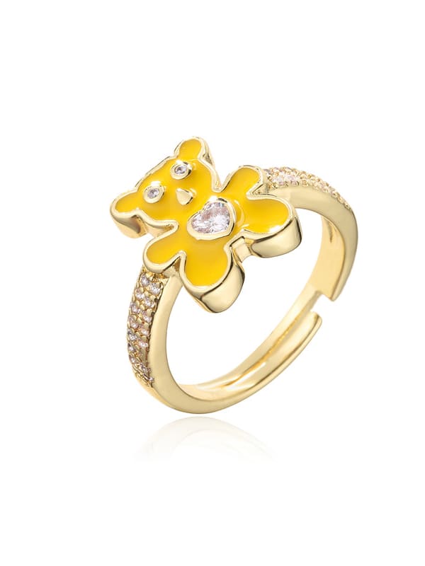 Bear Rhinestone Ring