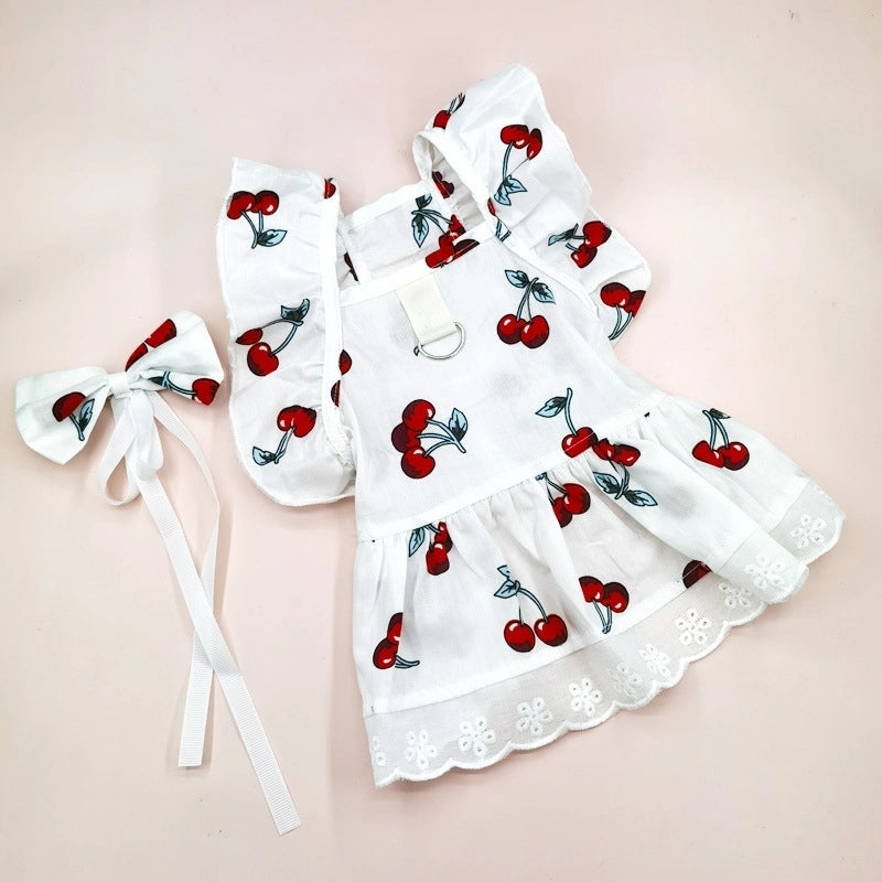 Cute Cotton Flower Bow Knot Pet Clothing