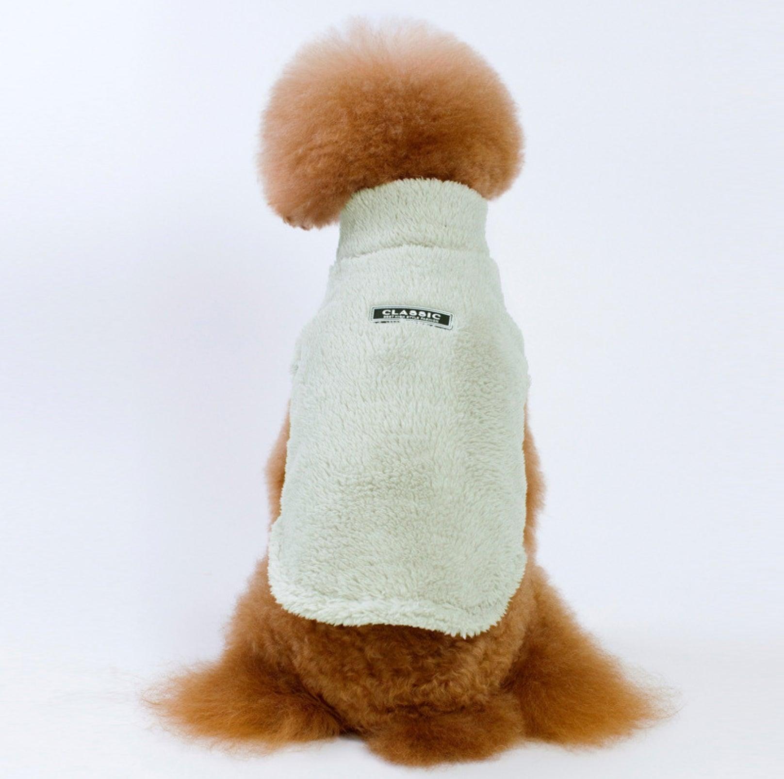 High-Collar Plush Dog Sweater