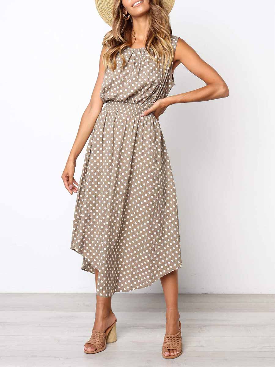 Sleeveless Dot Dress