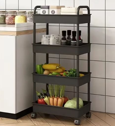 Mobile Storage Rack Trolley Kitchen Bathroom Bedroom Multi Storey Snacks Storage Rack With Wheels