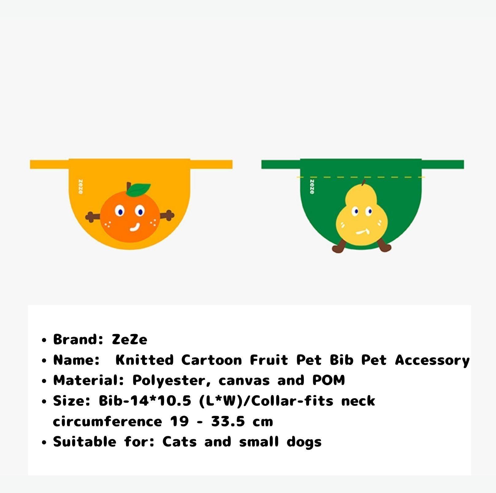 Knitted Cartoon Fruit Pet Cat Bib