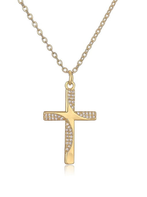Cubic Zirconia Cross Pendant & Chain