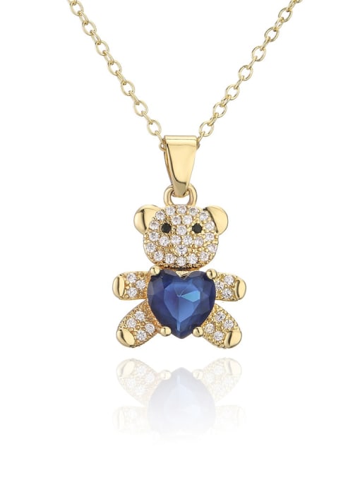 Cubic Zirconia Bear Pendant & Chain