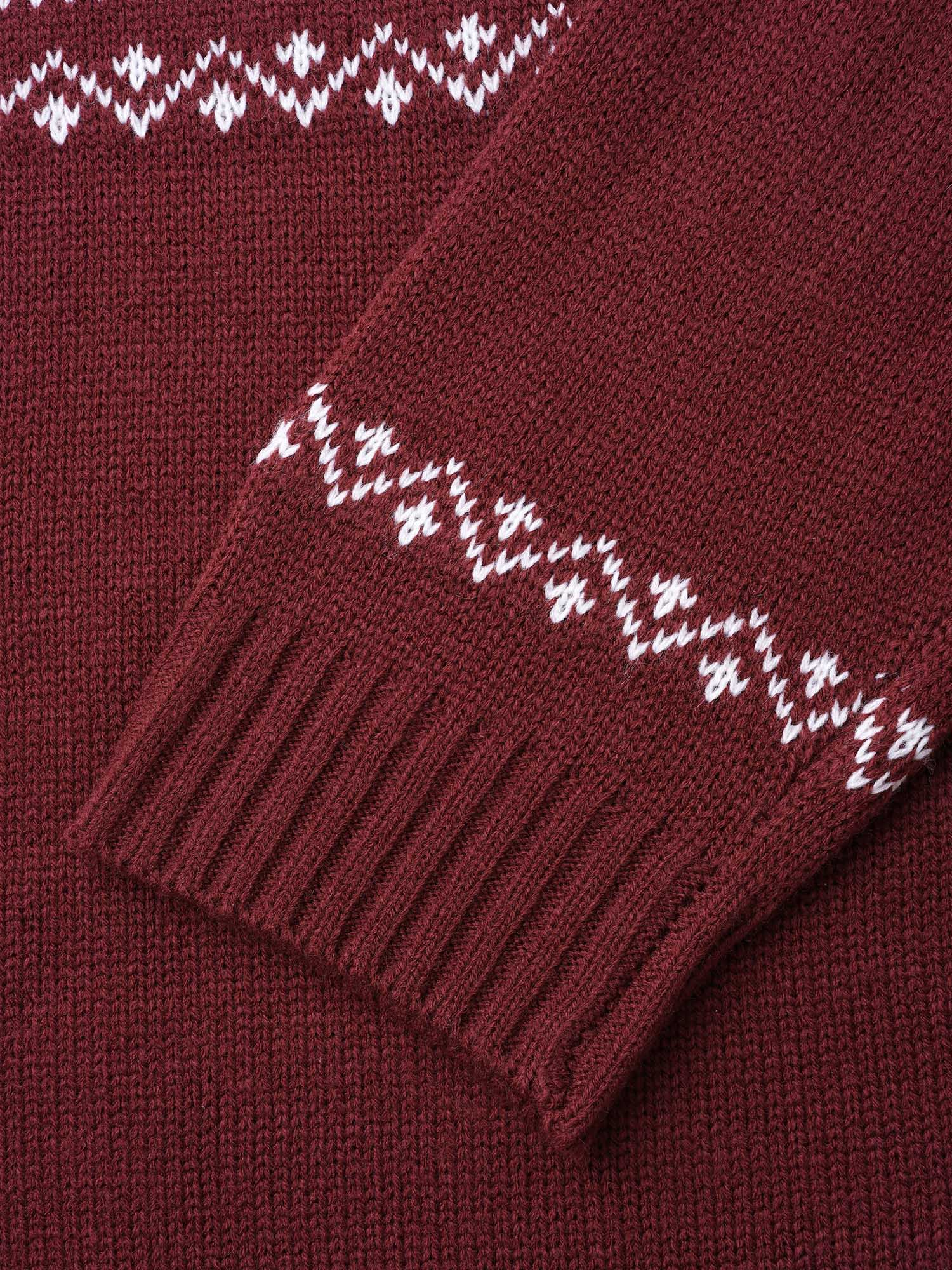 Snowflakes Embroidery Crew-Neck Pullover