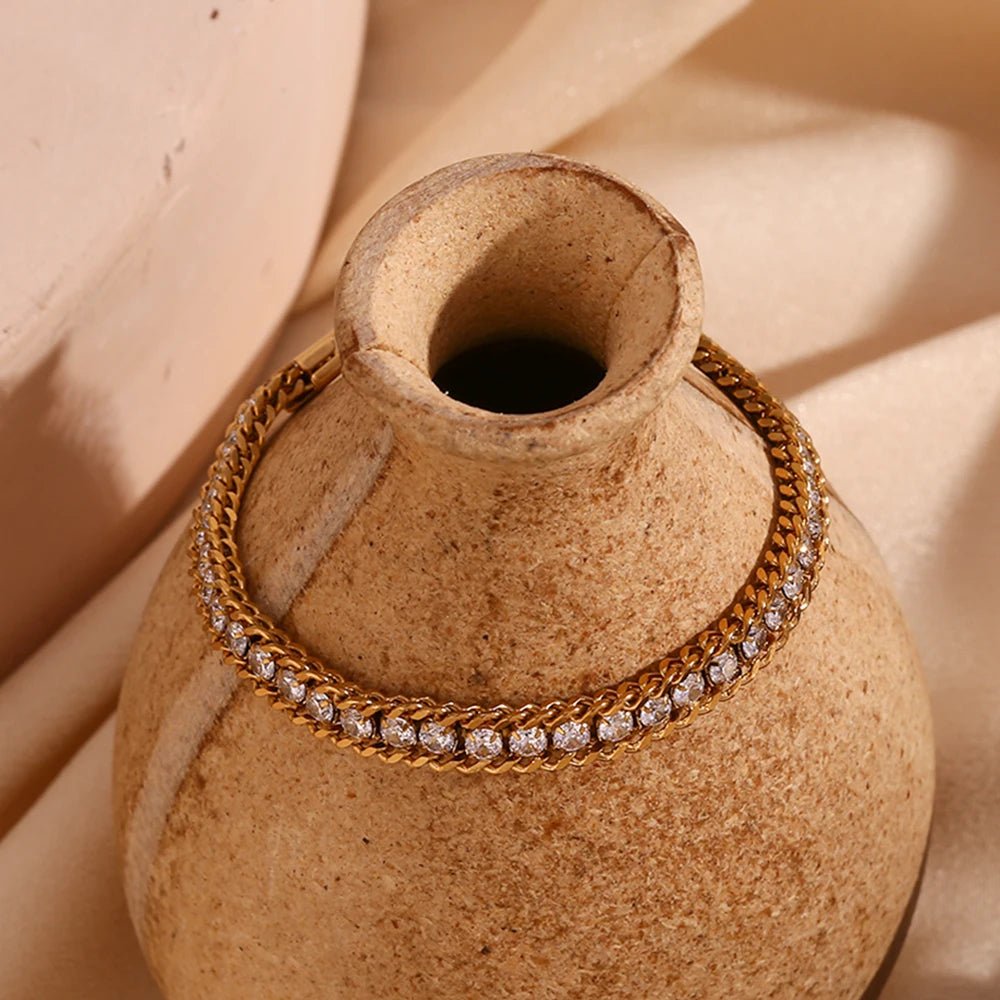 18k Accented Diamond Tennis Bracelet