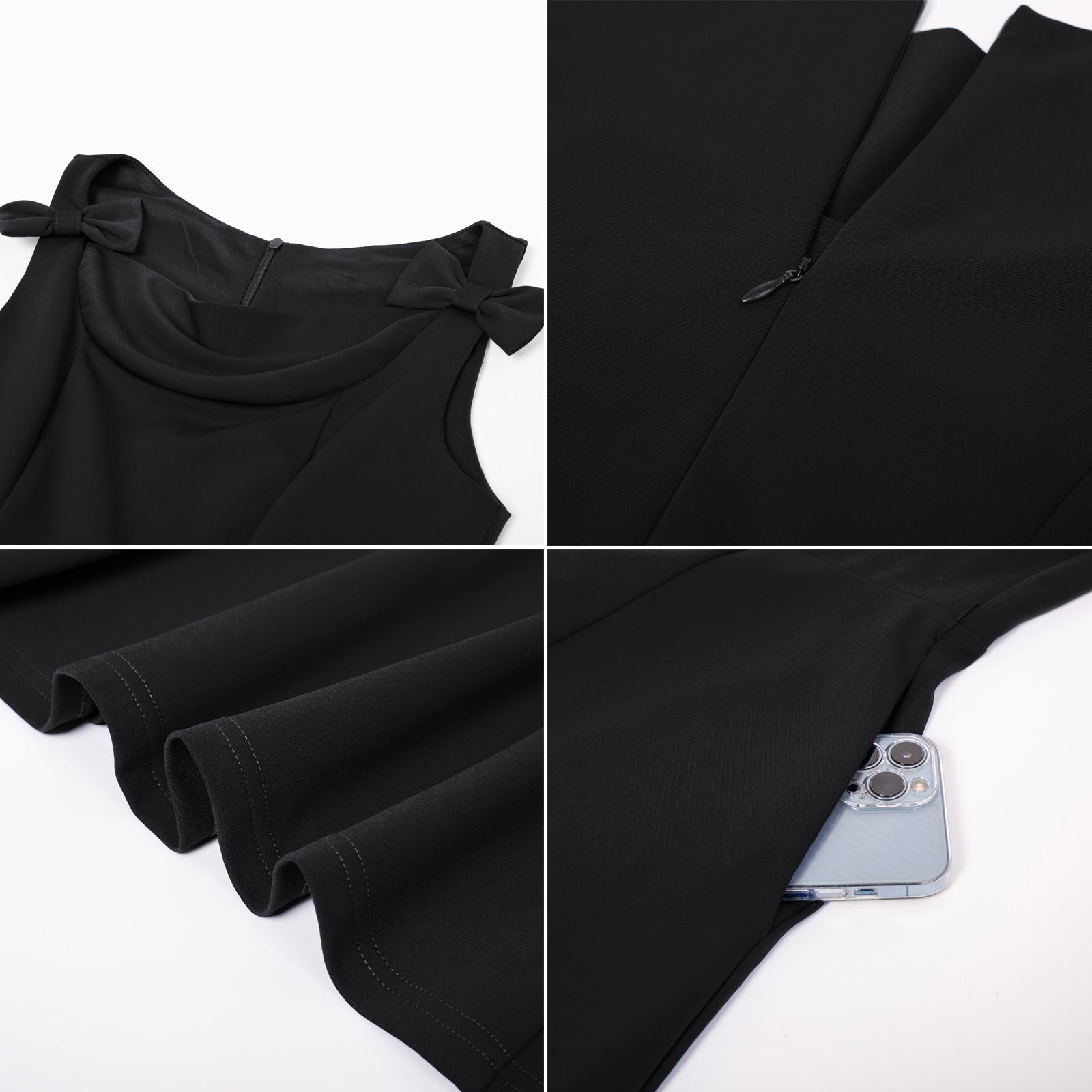 Sleeveless A Line Dress Vintage Cocktail Party Dress Swing Dress for Wedding Guest