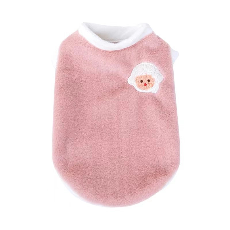 Cute Rabbit Plush Solid Color Pet Clothing