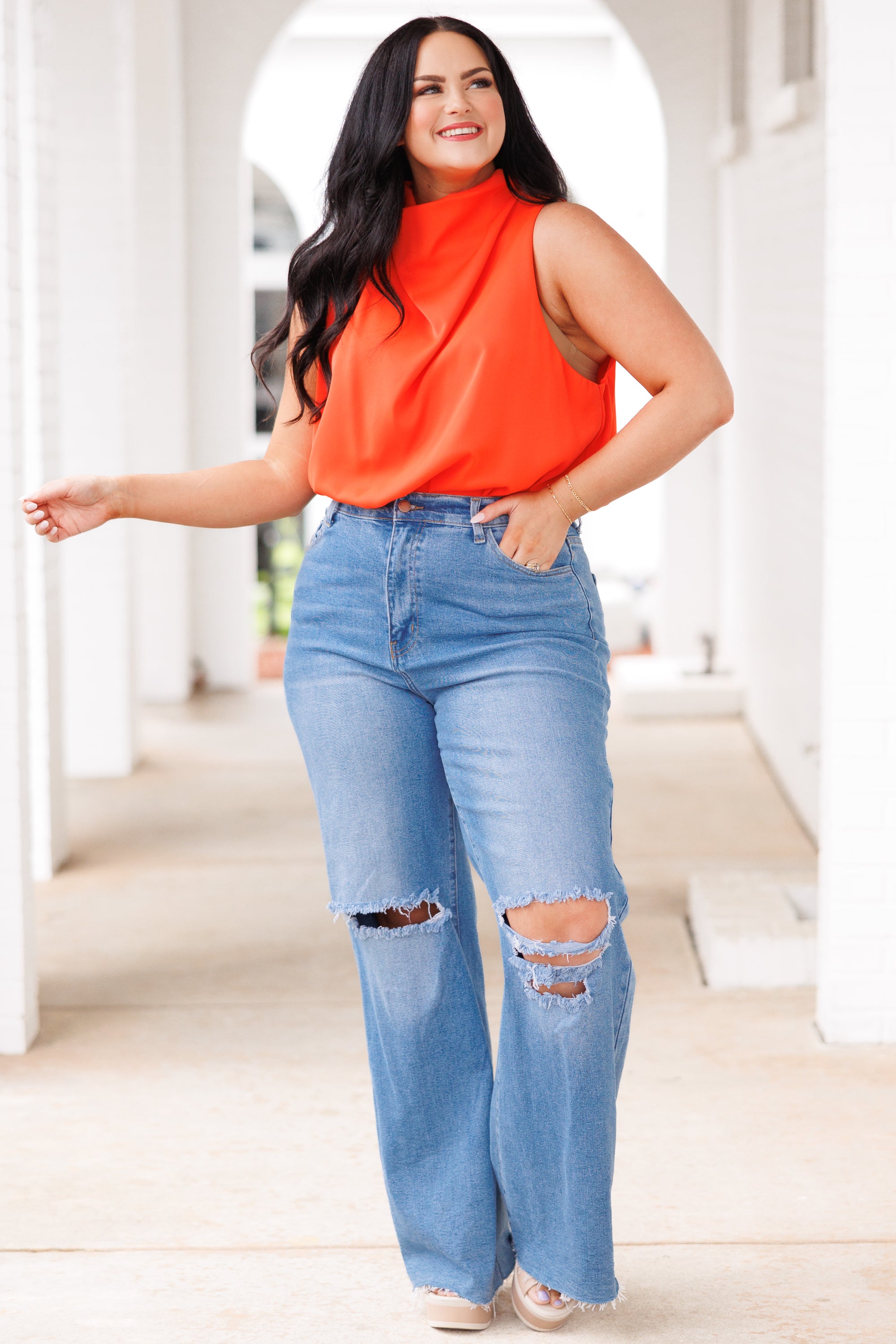 Even Better Times Top. Orange