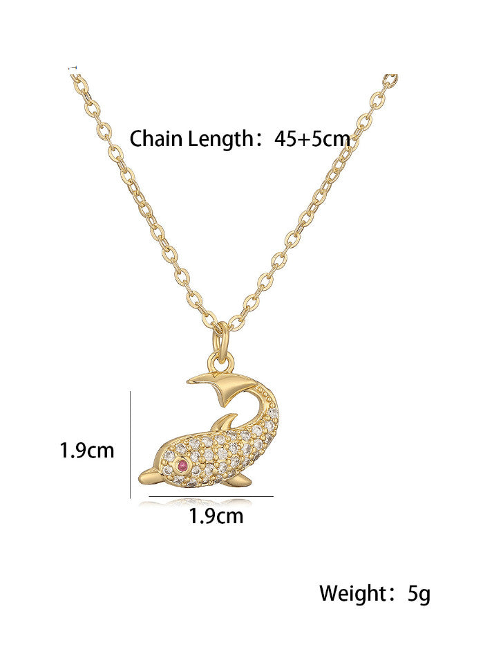 Cubic Zirconia Dolphin Necklace