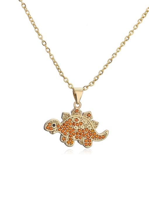 Cubic Zirconia Dinosaur Pendant & Chain