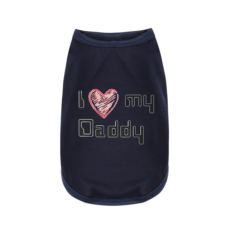Minimalist Heart Love Mom And Dad T-shirt Cartoon Printing Dog Vest Pet Clothing