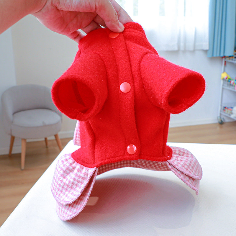 Bow Plaid Layered Dog Dress Harness