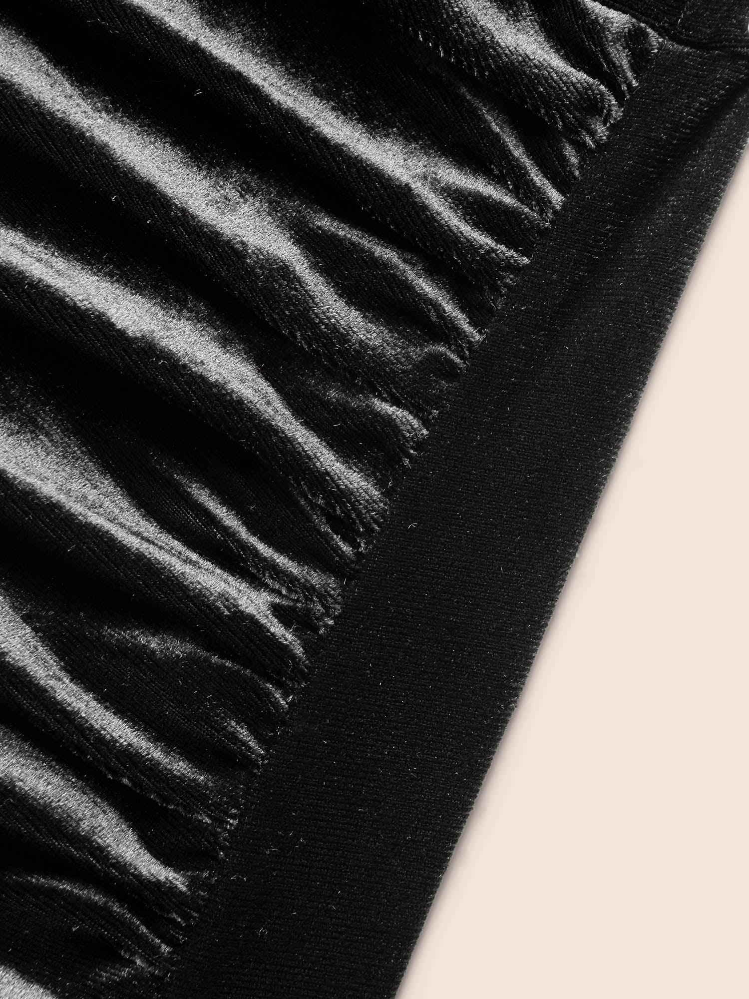 Velvet Overlap Collar Slit Hem Dress