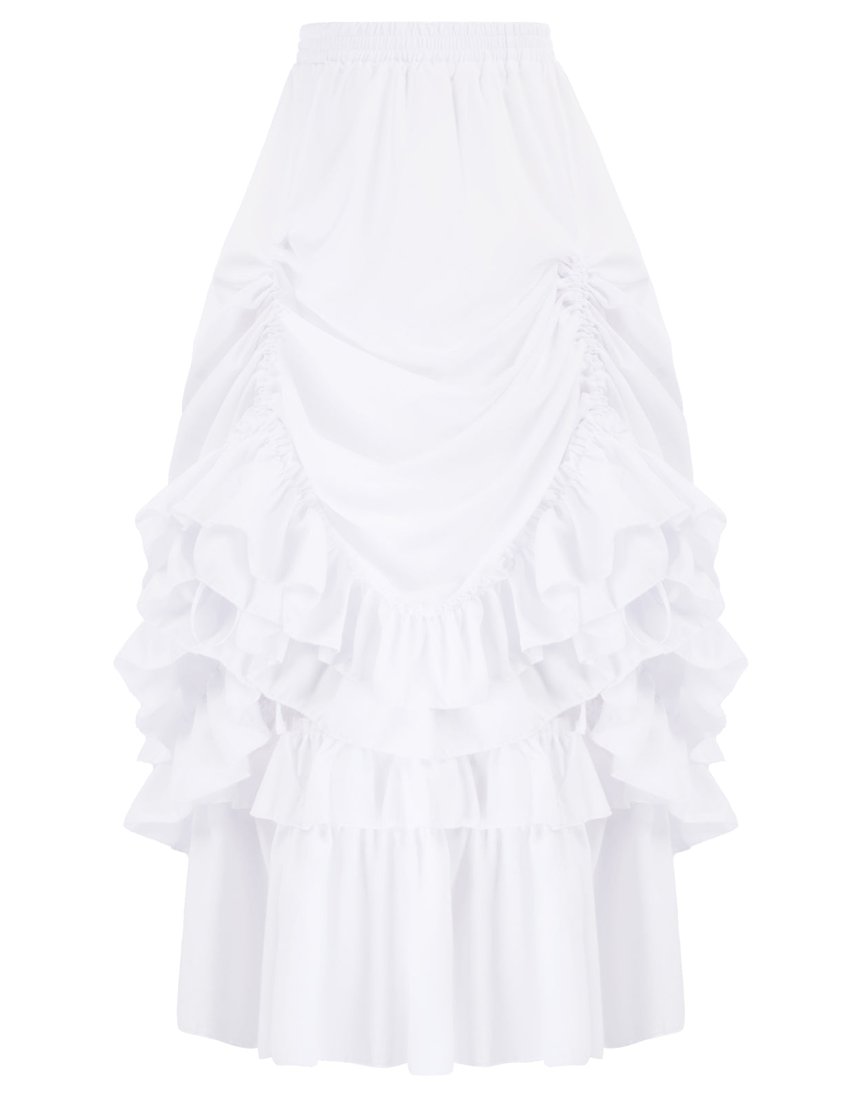 Vintage Retro Elastic Waist Length Adjustable Gothic Bustle Skirt