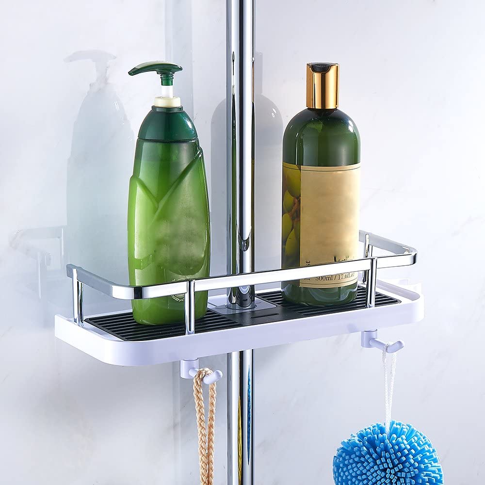 Bathroom Shower Shelf Organizer Rack. Shampoo Holder Shower Pole
