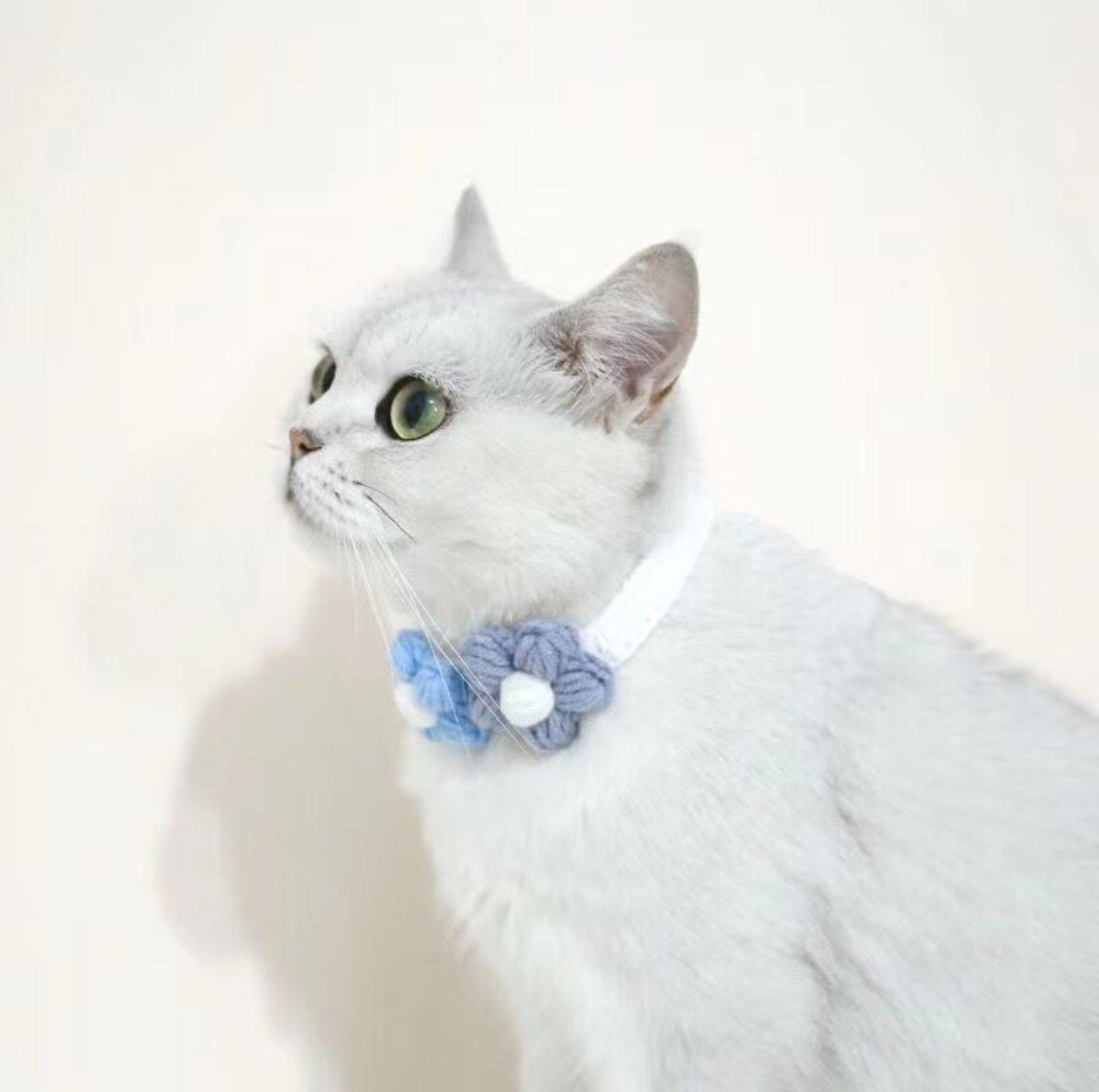 Woolen Knitting Sunflower Pet Collar