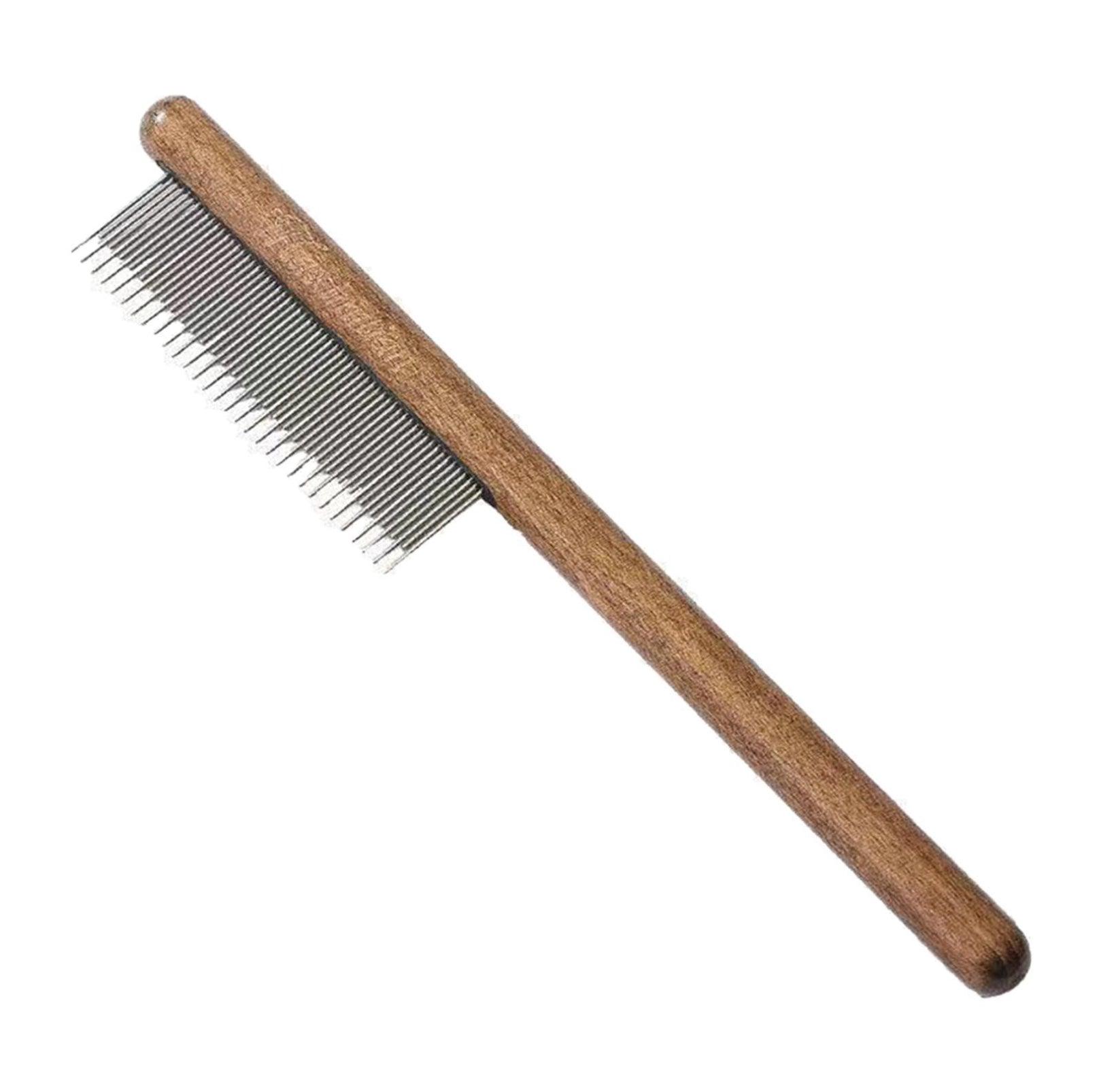 Versatile Stainless Steel Pet Brush with Wooden Handle - 3 Styles