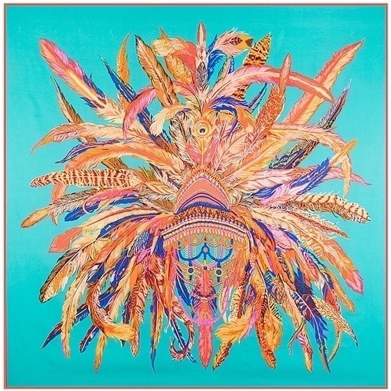 Indian Feather Crown Ladies Twill Square Scarf Silk Scarf Shawl Scarf Headscarf