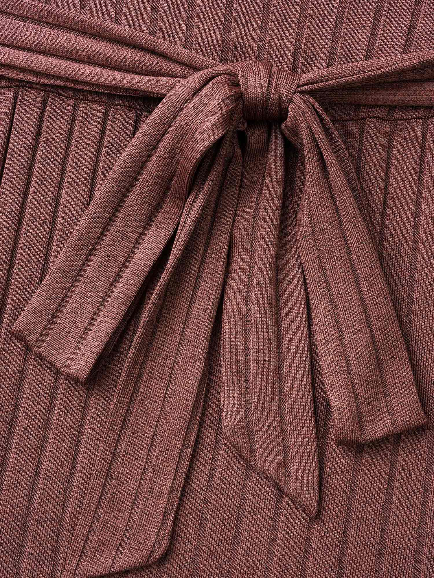 Pit Strip Turtleneck Belted Dress