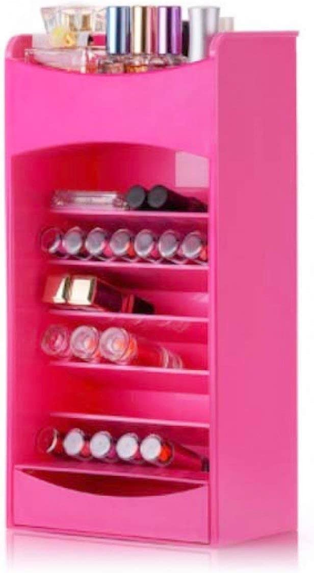 Cosmetic Storage And Organizer With Multi Layer Adjustable Rack Holder And A Drawer For Nail Polish. Lipstick. Brushes