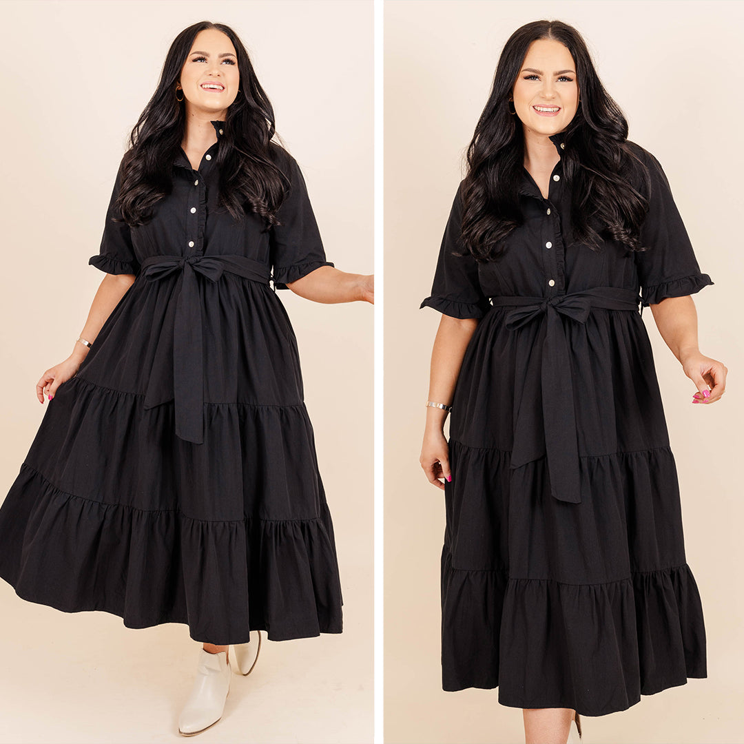 Guess Who's Back At It Midi Dress. Black