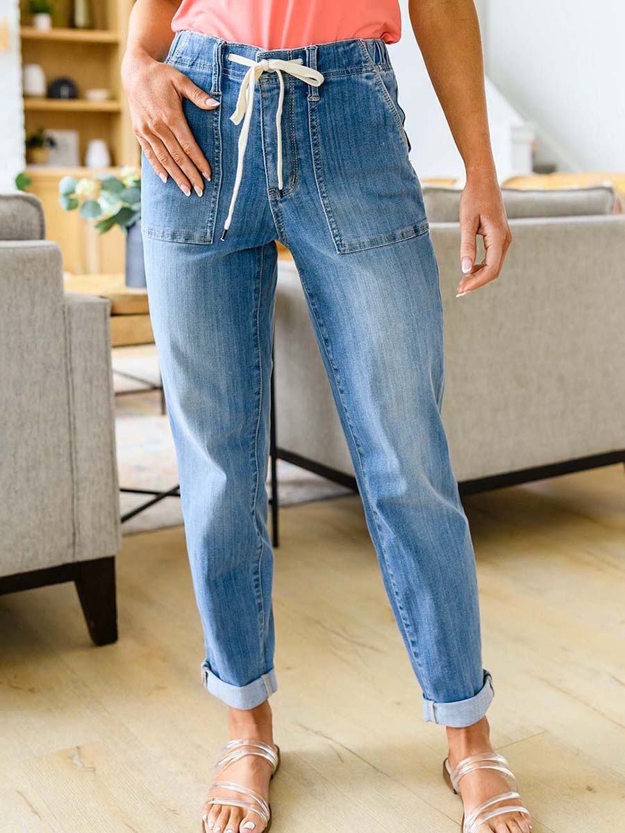 Pull On Denim Joggers