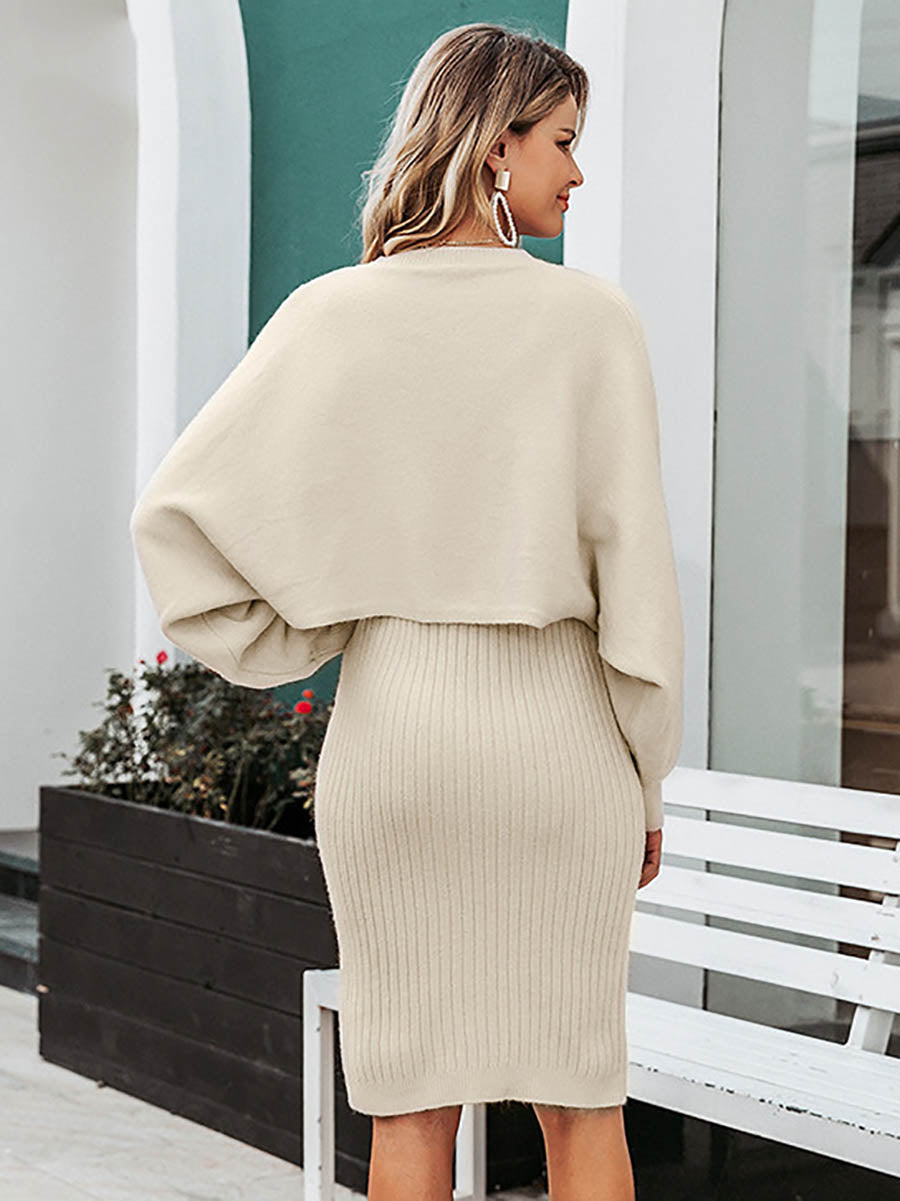 Full Of Surprises Ribbed Knit Midi Dress