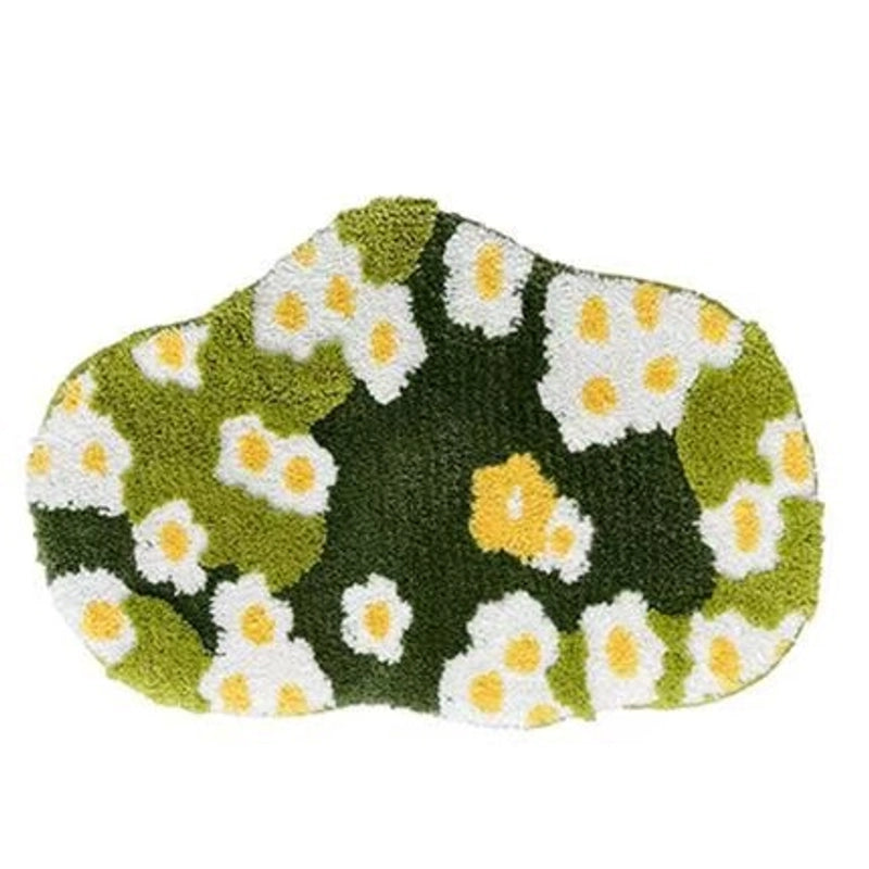 Casual Elegant Floral Flocking Polyester Carpet Bathing