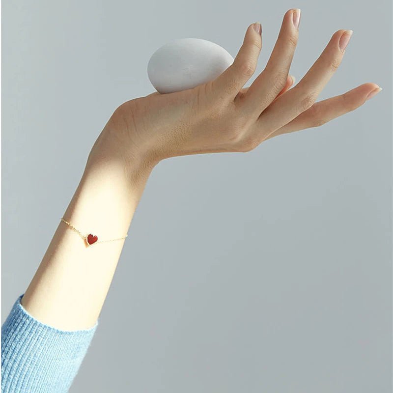 S925 Dainty Heart Chain Bracelet