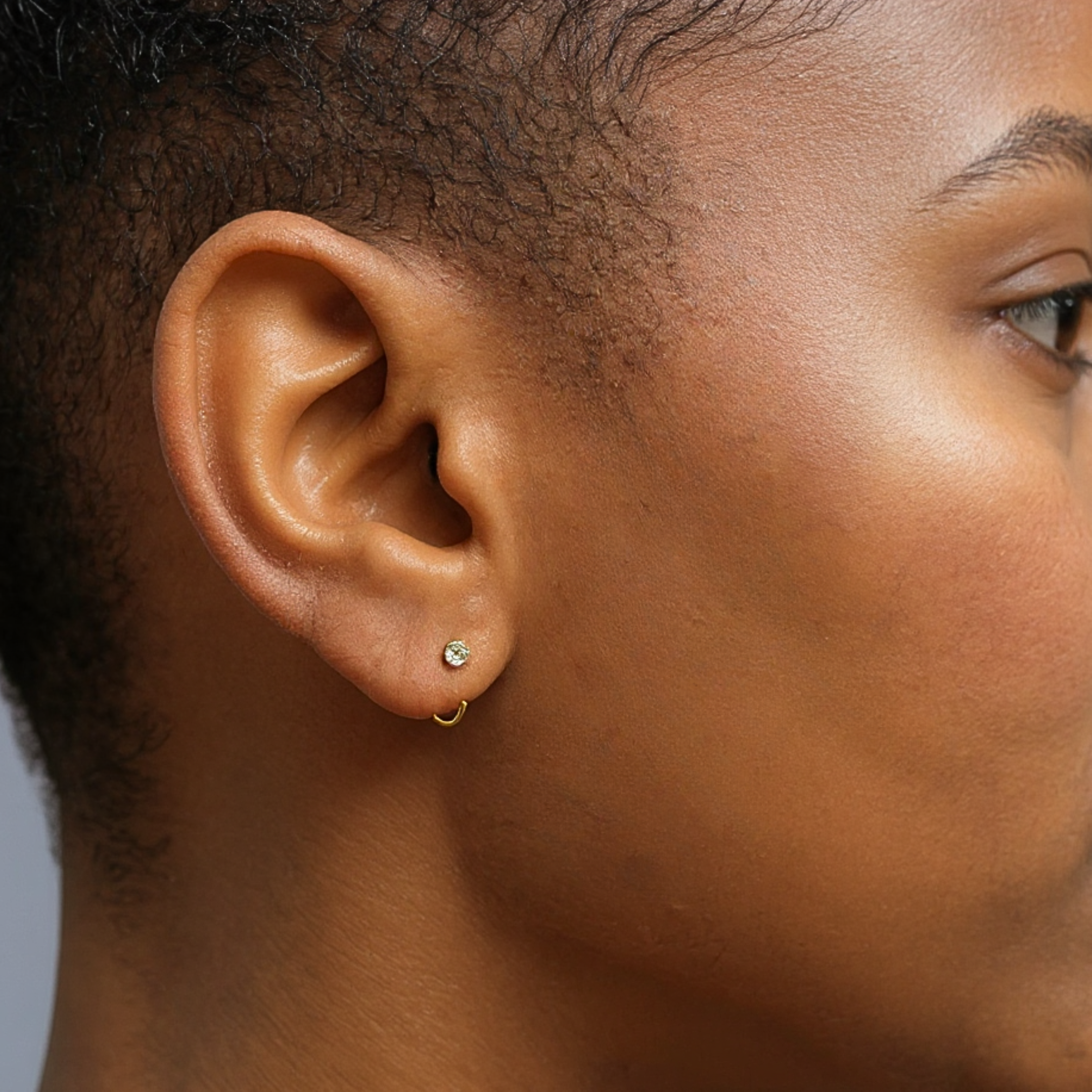 3mm Diamond hoops - Silver