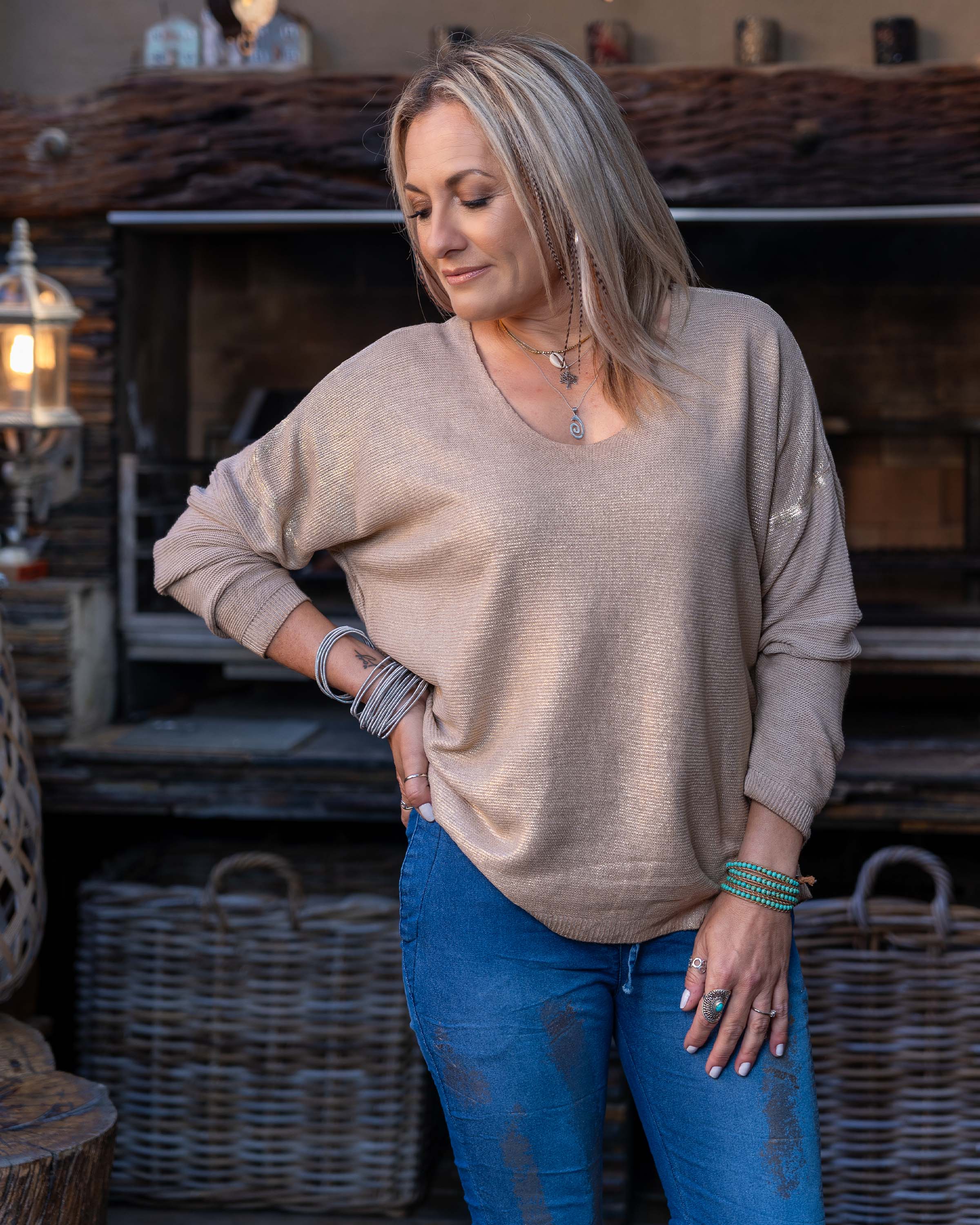 Golden Whisper Knit | Gold