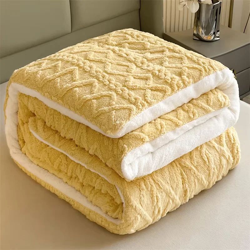 Warm And Comfortable Chunky High Quality Winter Velvet Sherpa Quilt Weight Blanket Thickened Comforter