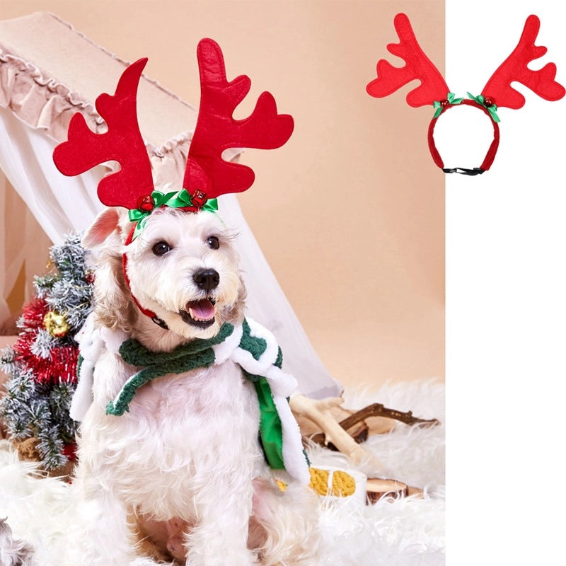 British Style Short Plush Acrylic Christmas Stripe Pet Scarf Pet Tire