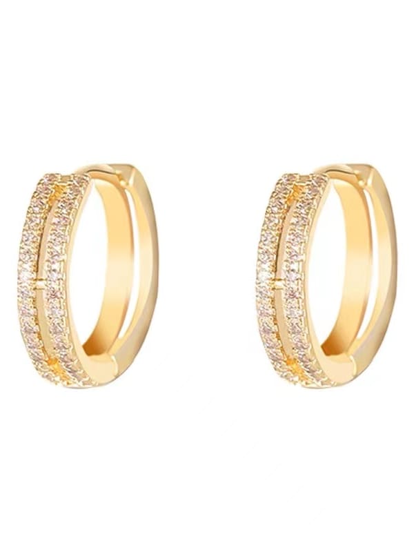925 Sterling Silver Cubic Zirconia Hoop Earrings