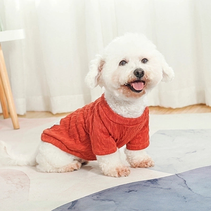 Minimalist Yarn Solid Color Pet Clothing