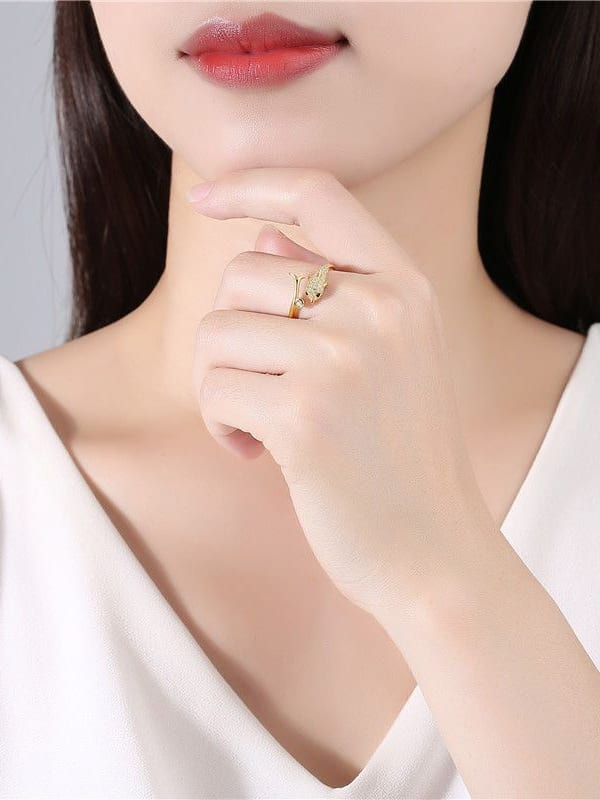 925 Sterling Silver Cubic Zirconia Dolphin Ring