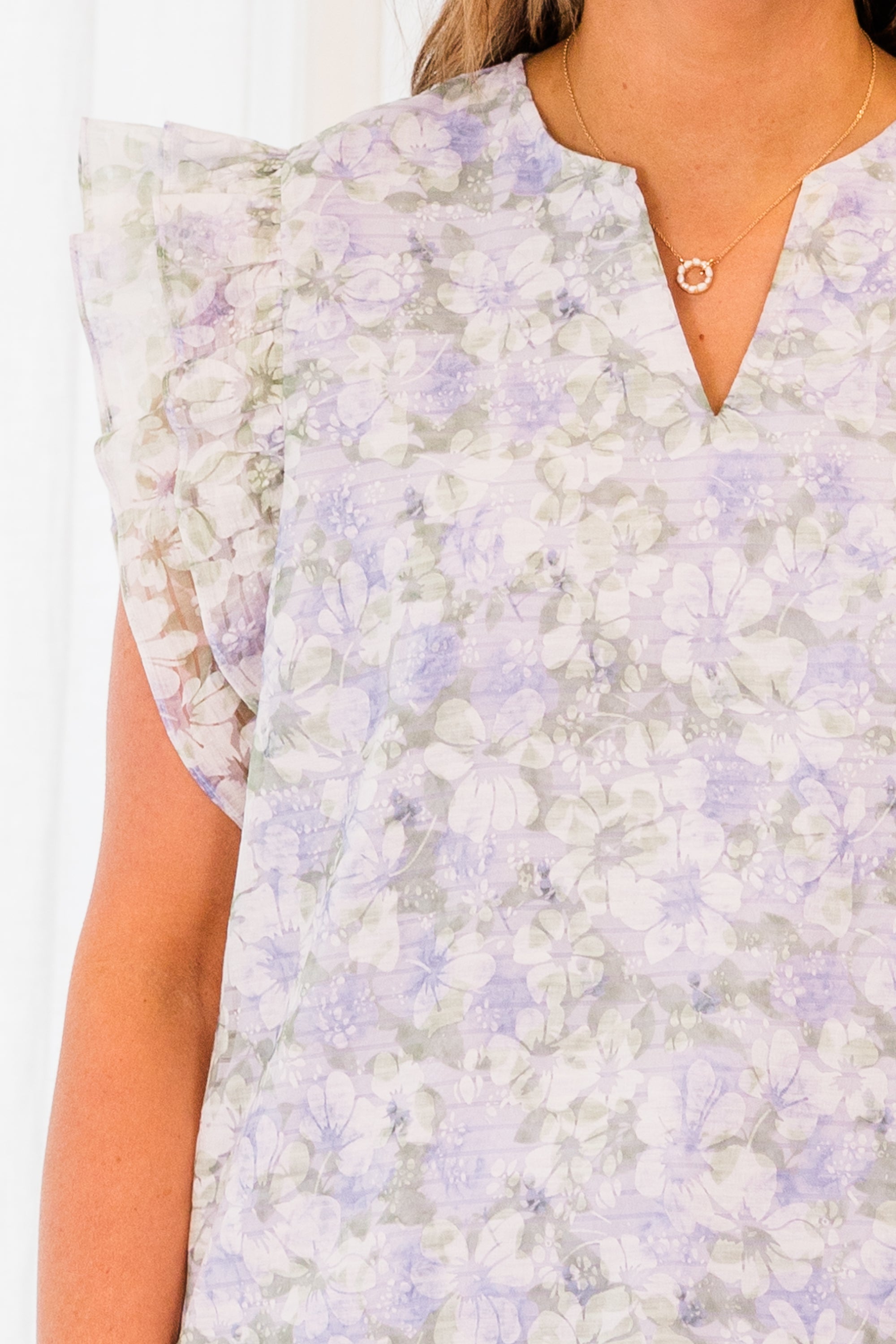 Let Flowers Bloom Top. Lavender