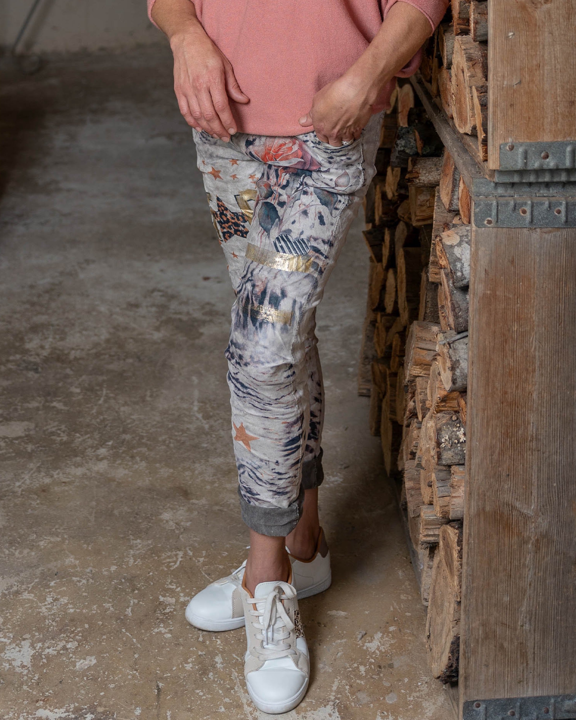 Star-Struck Drawstring Pants | Taupe