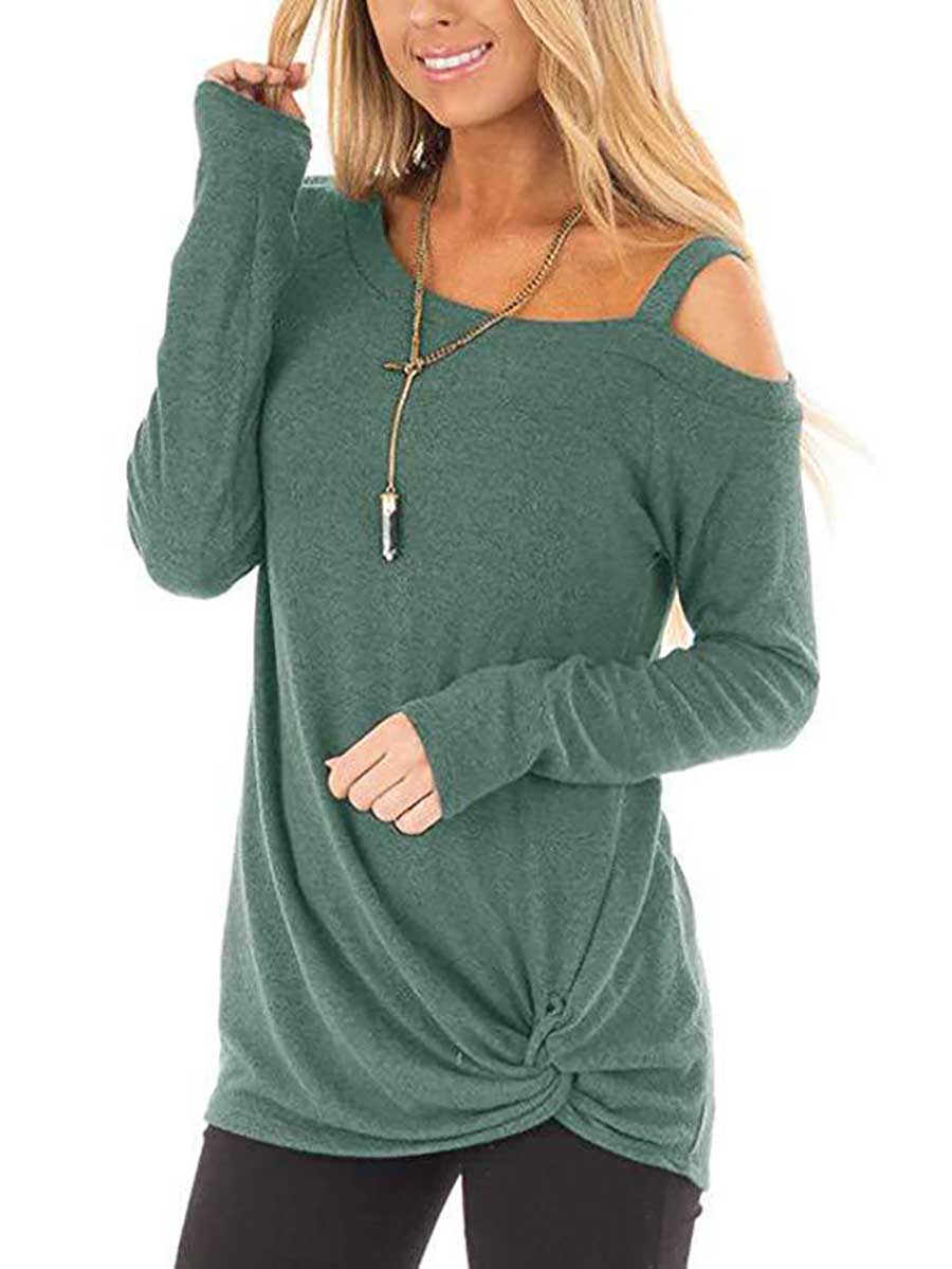 Long Sleeve Knotted Sweatshirt T-Shirt