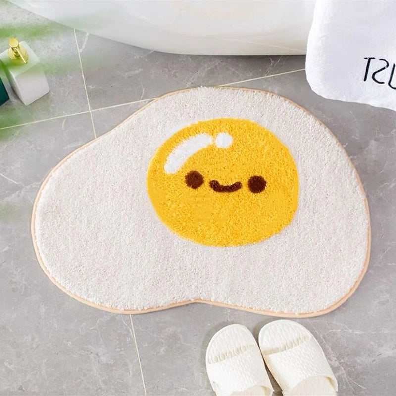 Cartoon Carpet Poached Egg Children's Floor Mat Entrance Mat Bathroom Bathroom Home Door Mat