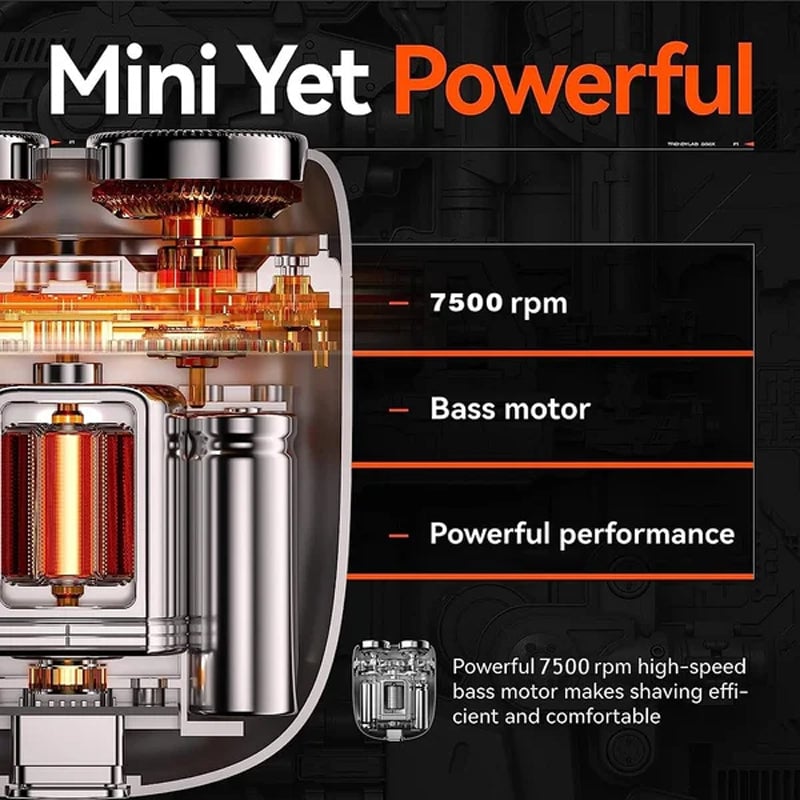 Rechargeable Waterproof Compact Electric Razor for Home. Car. Travel